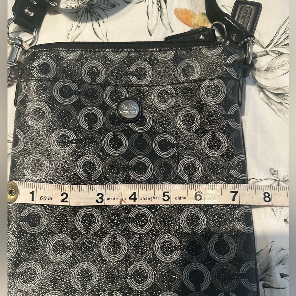 Coach Black Op Art Signature Crossbody Bag - Picture 11 of 12
